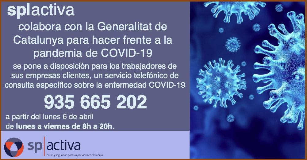 sp|activa colabora con la Generalitat de Catalunya para hacer frente a la pandemia de Covid-19