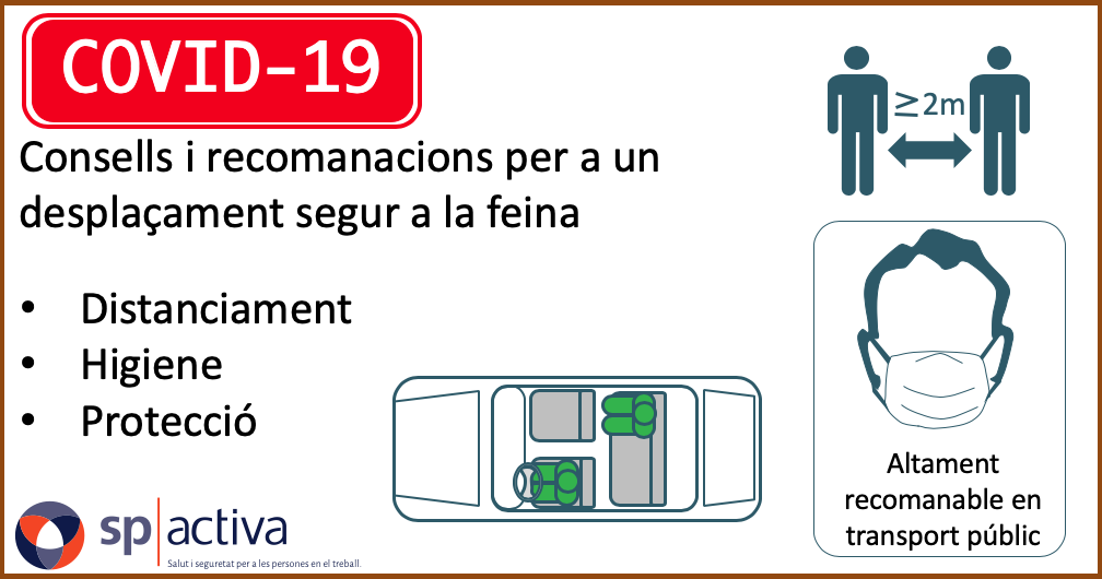 Consells i recomanacions per a un desplaçament segur a la feina - Pandèmia de COVID-19