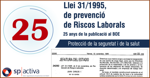 Llei 31/1995 de Prevenció de riscos laborals, 25 anys que va veure la llum al BOE